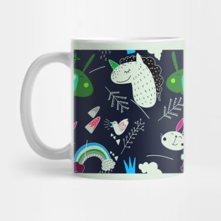 illustration pattern set of cute Animal Mug